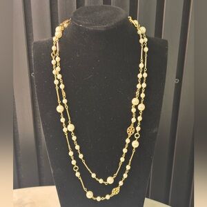 Tory Burch Gold and Pearl Necklace